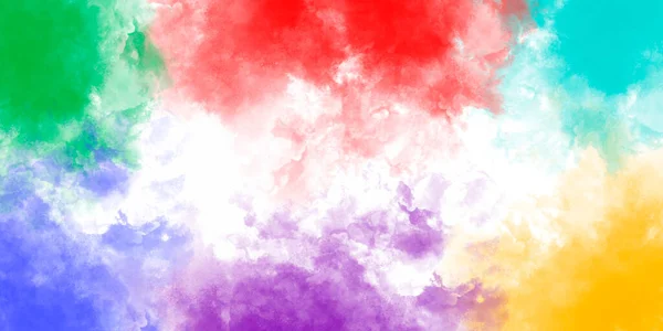 Colorful Spray Paint Summer Bright Powder Spots Cloud Wide Banner — Stock Photo, Image