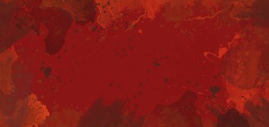 Kırmızı arka plan. Bir sürü leke var. Çamurlu boya