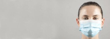 Maskeli kadın. Sağlık çalışanı.