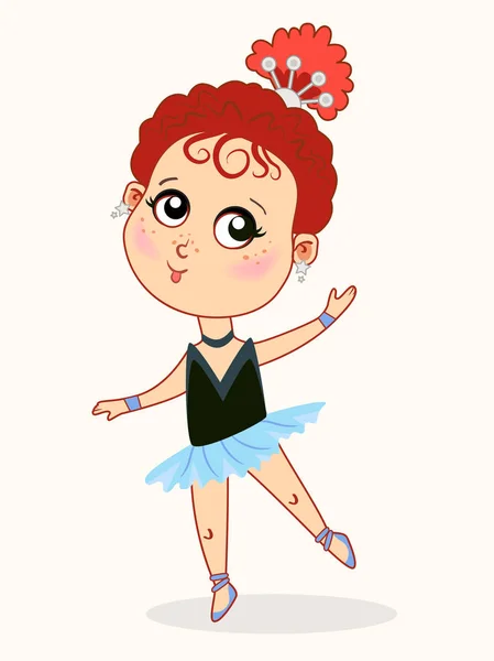 Cartoon ballerina meisje dansen — Stockvector