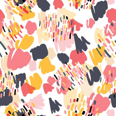 Pastel renklerde trendy karalamalar seamless modeli