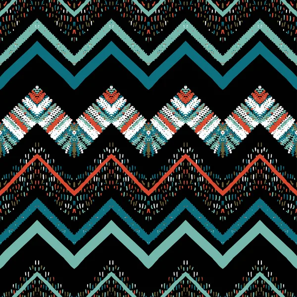 Patrón chevron zigzag étnico sin costuras — Vector de stock