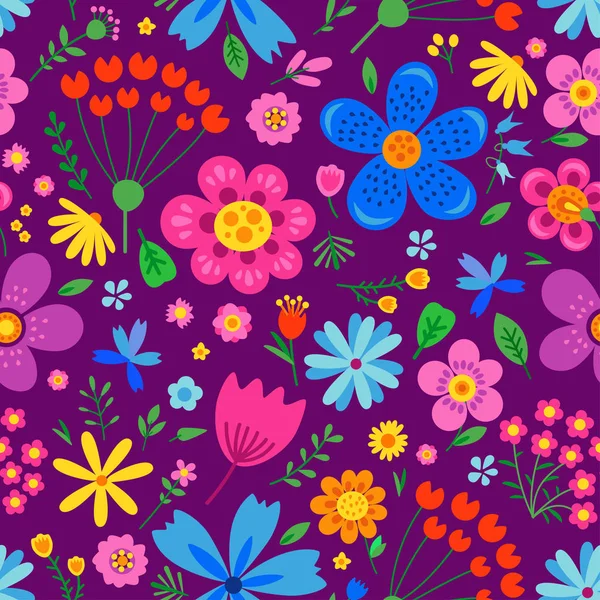 Amazing floral vector seamless pattern — Stock Vector