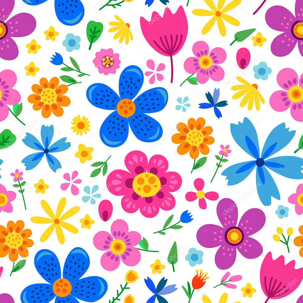 Amazing floral vector seamless pattern