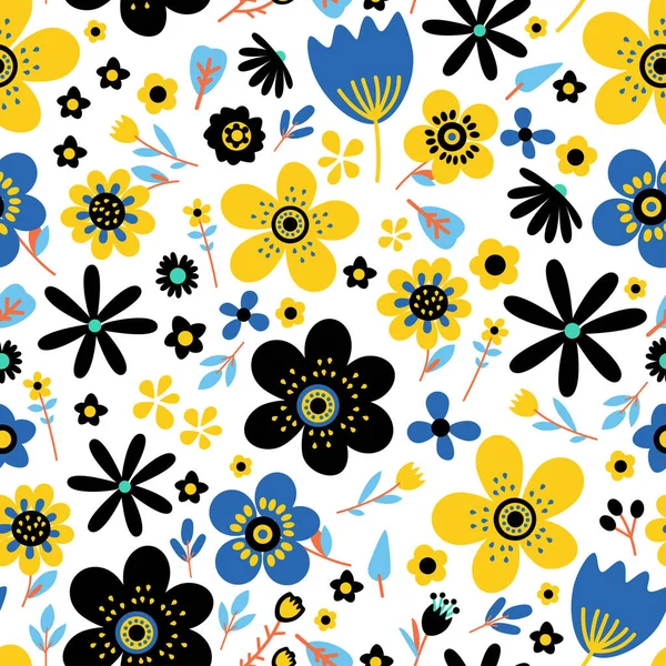 Csodálatos virágvektor zökkenőmentes minta virágok — Stock Vector