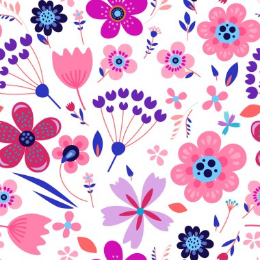 İnanılmaz çiçekli vektör kusursuz desen