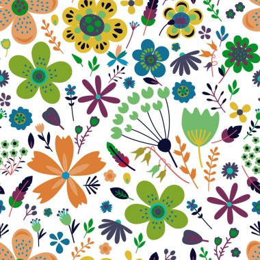 İnanılmaz çiçekli vektör kusursuz desen