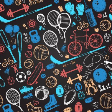 Spor kroki desen. Elle çizilmiş