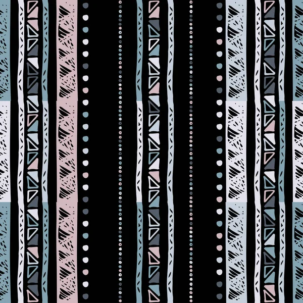 Handmade colored stripes bright tribal seamless — Stock Vector