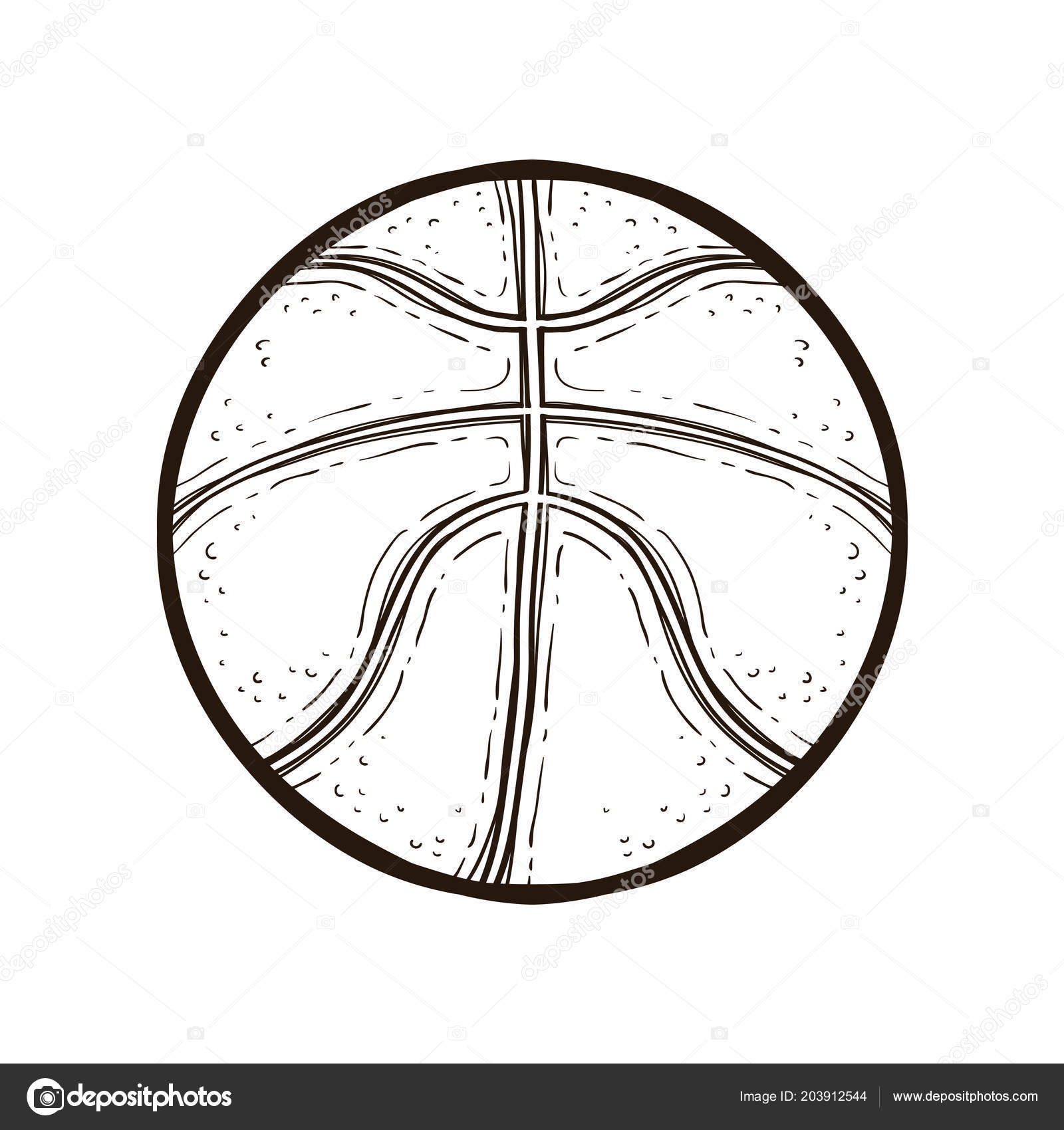 Vettore Palla Da Basket Da Colorare Sfera Di