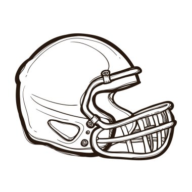 Amerikan futbol kask izole. Boyama kitabı