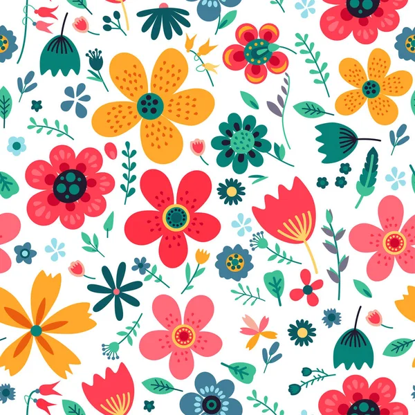 Increíble vector floral patrón sin costuras de flores — Archivo Imágenes Vectoriales