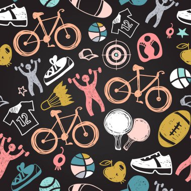 Spor kroki desen. Elle çizilmiş