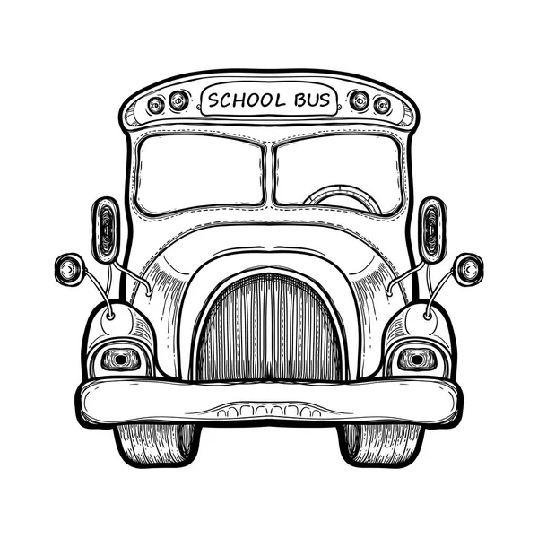 Vector gele schoolbus. Kleurboek — Stockvector