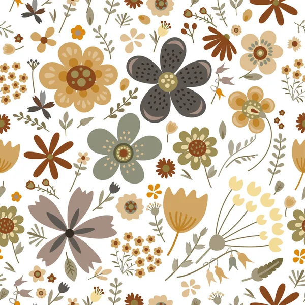 Incroyable vecteur floral motif sans couture de fleurs — Image vectorielle