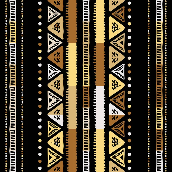 Strisce colorate fatte a mano brillante tribale senza soluzione di continuità — Vettoriale Stock