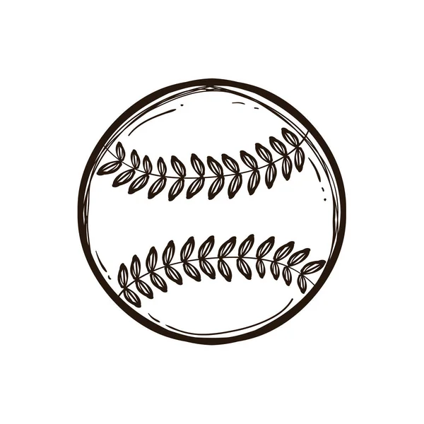 Pelota de béisbol de cuero aislada. Libro para colorear — Vector de stock