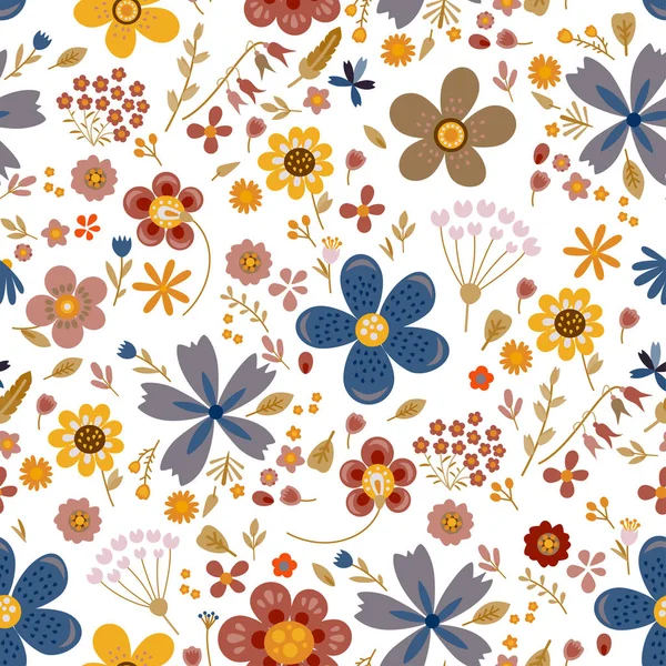 Increíble vector floral patrón sin costuras de flores — Archivo Imágenes Vectoriales