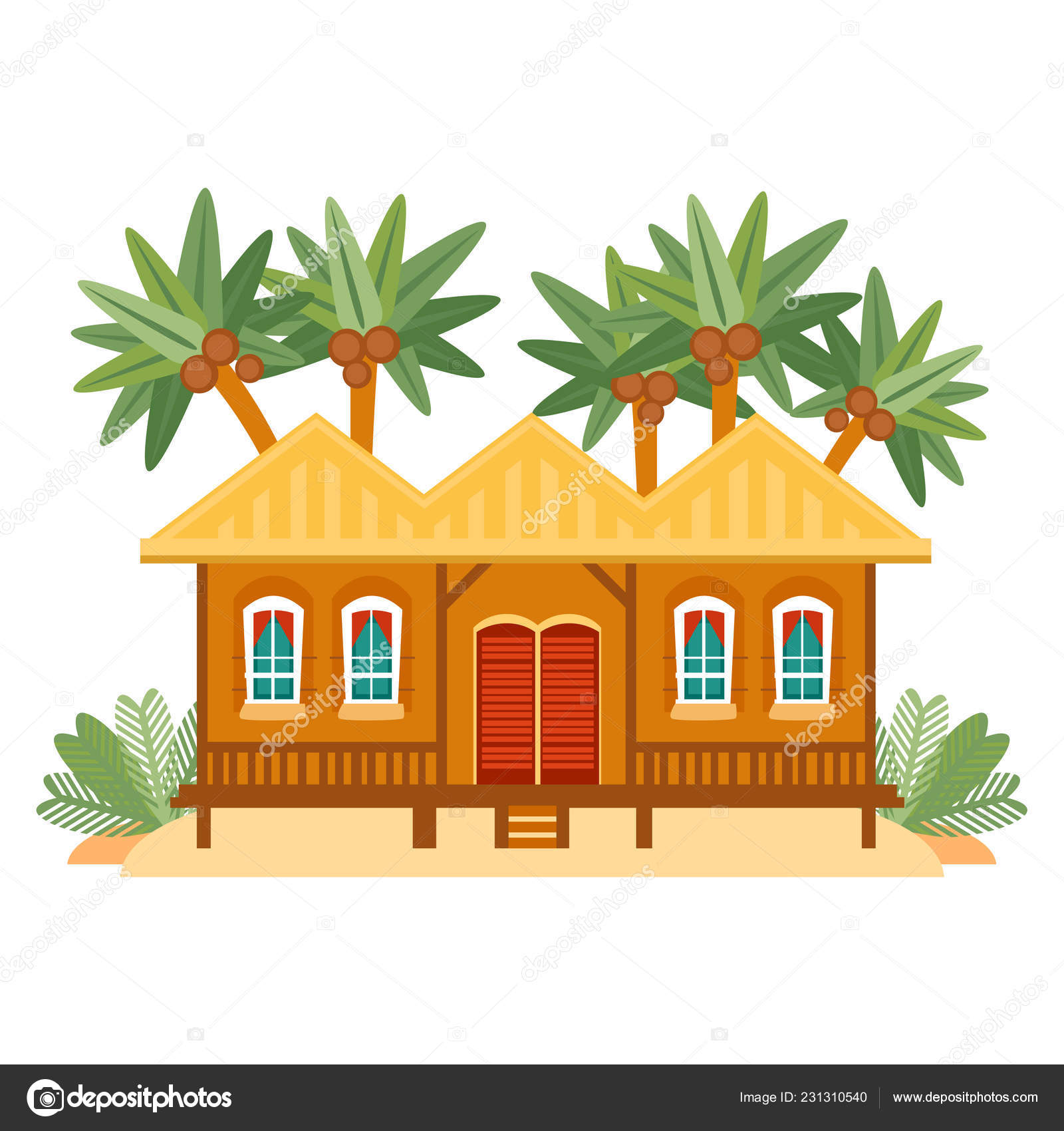 Beach houses collection of straw huts, bungalow Stock Vector Image by ©PictuLandra #231310540 Beach houses collection of straw huts, bungalow Stock Vector Image by ©PictuLandra #231310540