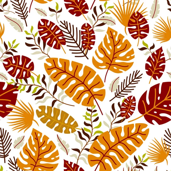 Floral seamless pattern with a fallen leaves. — Stock Vector