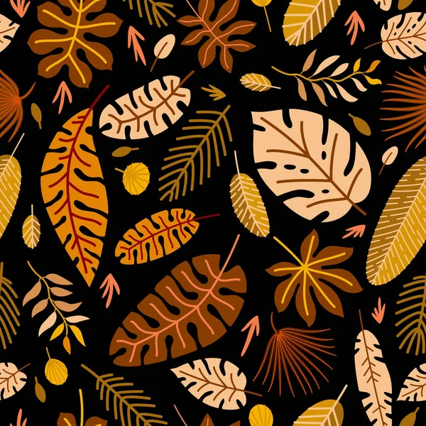 Floral seamless pattern with a fallen leaves. — Stock Vector