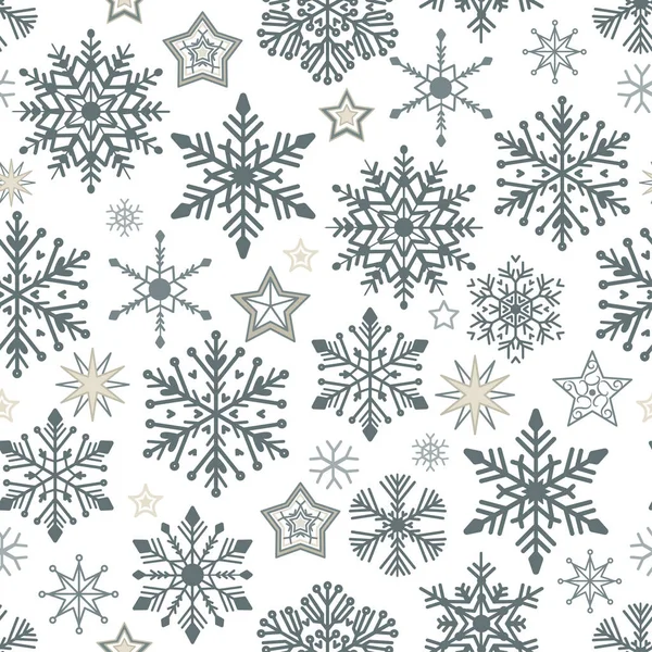 Sneeuw patroon op witte achtergrond. Vectorillustratie. — Stockvector