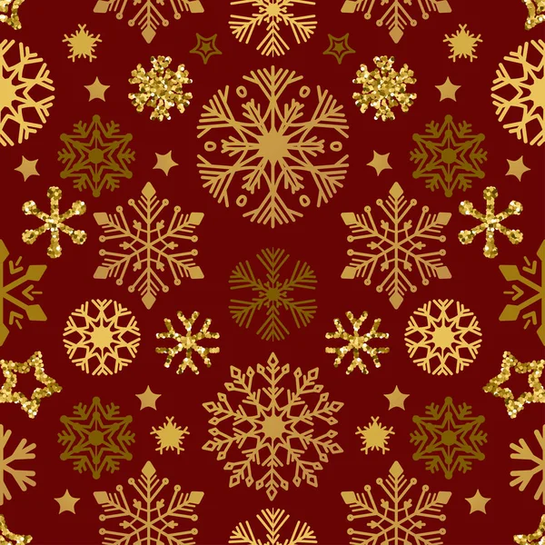 Sneeuw patroon op rode achtergrond. Vectorillustratie. — Stockvector
