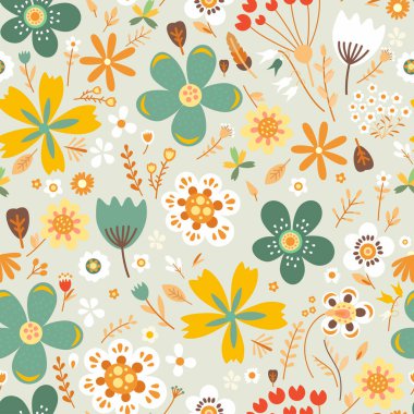 İnanılmaz çiçekli vektör kusursuz desen