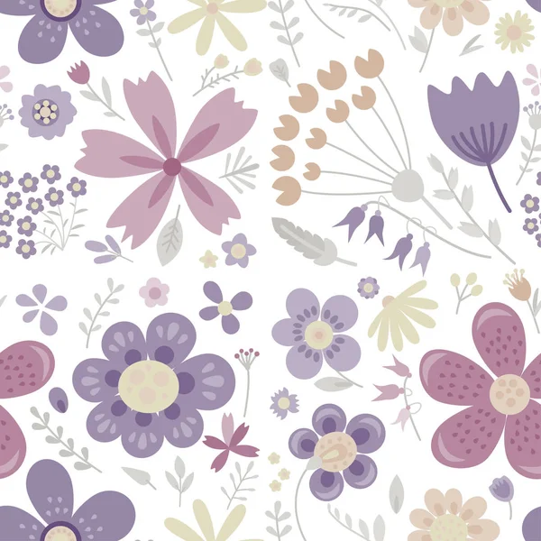 Incroyable vecteur floral motif sans couture de fleurs — Image vectorielle