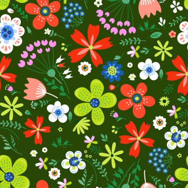 İnanılmaz çiçekli vektör kusursuz desen