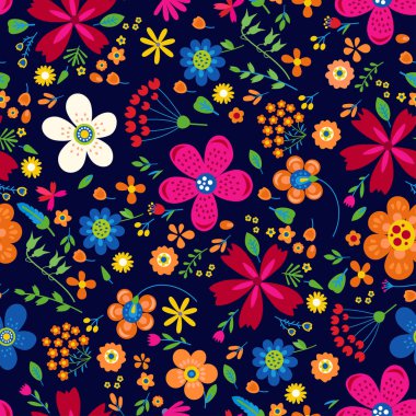 İnanılmaz çiçekli vektör kusursuz desen