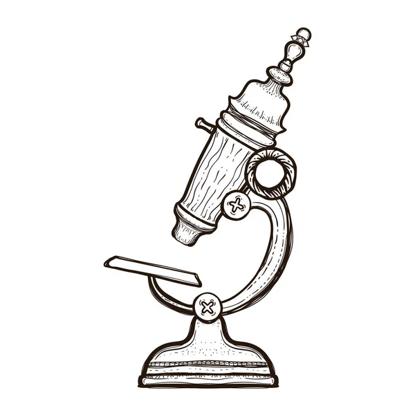 Vintage antique retro microscope. Coloring book — Stock Vector