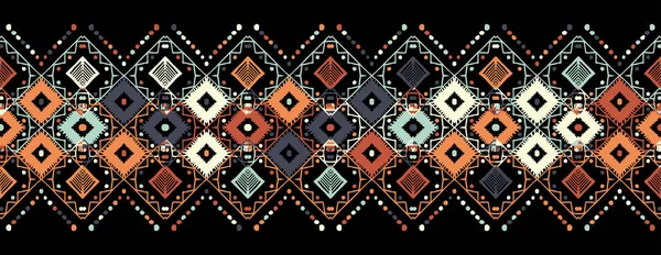 Ikat patrón sin costuras. Impresión de arte tribal. Chevron. — Vector de stock