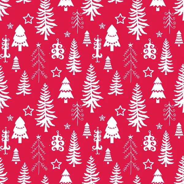 冬の森の木のパターン。ウッドランドの背景 — ストックベクタ