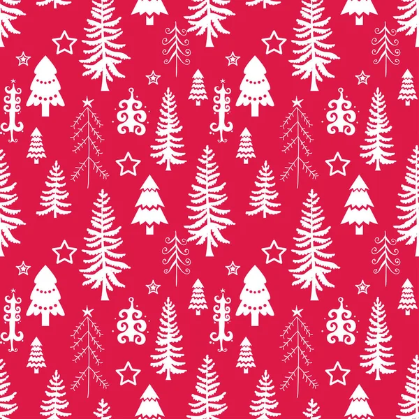 Patrón de árboles forestales de invierno. Un fondo de bosque — Vector de stock