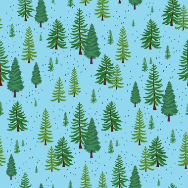 Kış orman ağaçları desen. Bir Woodland arka plan