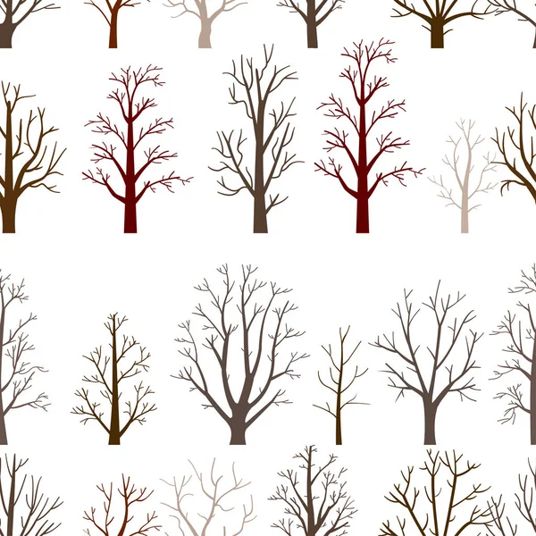 秋の森の木のパターン。ウッドランドの背景 — ストックベクタ