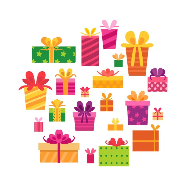 Collection of gift boxes isolated on white — Stock Vector