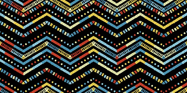 Modèle de style africain zigzag rétro. Conception Chevron — Image vectorielle