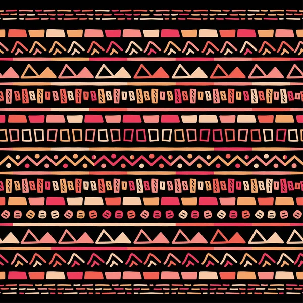 Padrão de tarja geométrica Ikat. Tema étnico tribal — Vetor de Stock