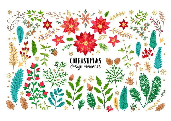 Navidad conjunto grande aislado sobre fondo blanco — Archivo Imágenes Vectoriales
