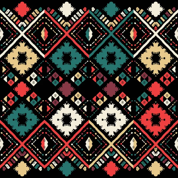 Patrón ikat tribal chevron zigzag étnico sin costuras — Archivo Imágenes Vectoriales