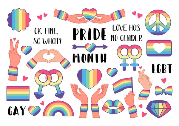 Збірка символів спільноти ЛГБТК для гордості — стоковий вектор
