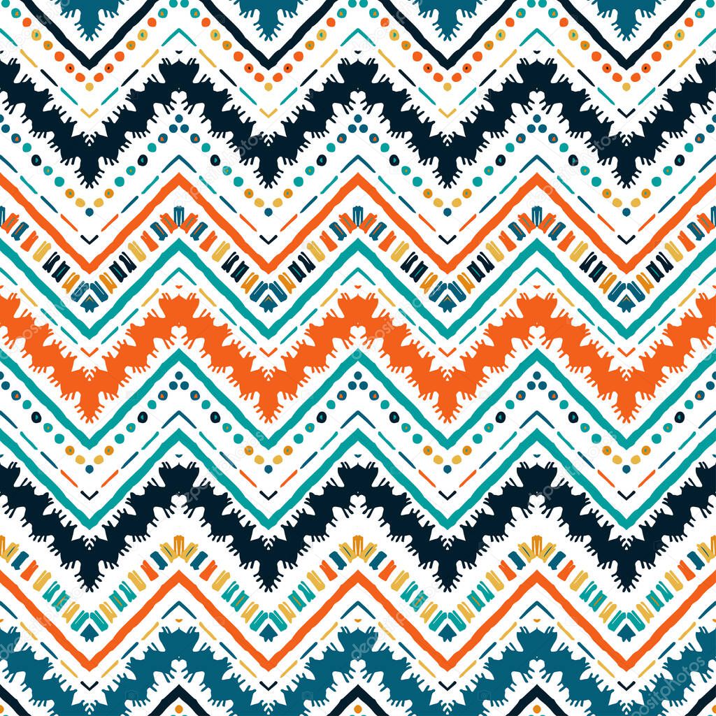 A seamless ethnic zigzag chevron vector pattern