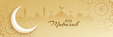 musalim İslam eid mubarak web banner veya üstbilgi tasarım