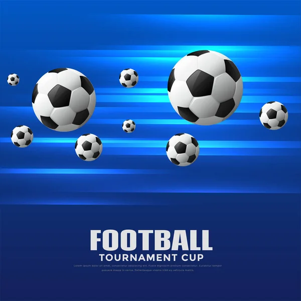 Bleu Brillant Tournoi Football Fond Coupe — Image vectorielle