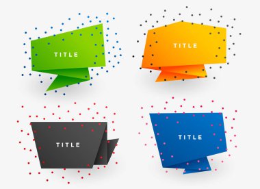 dört renkli kağıt origami afiş