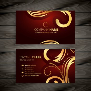 üst sınıf lüks kırmızı iş kartı altın süslemeli