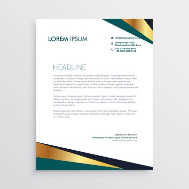 Modern geometrik altın antetli kağıt tasarımı