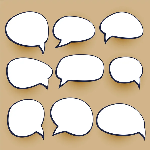 Comic Chat Bubbles Elements Set — Stock Vector